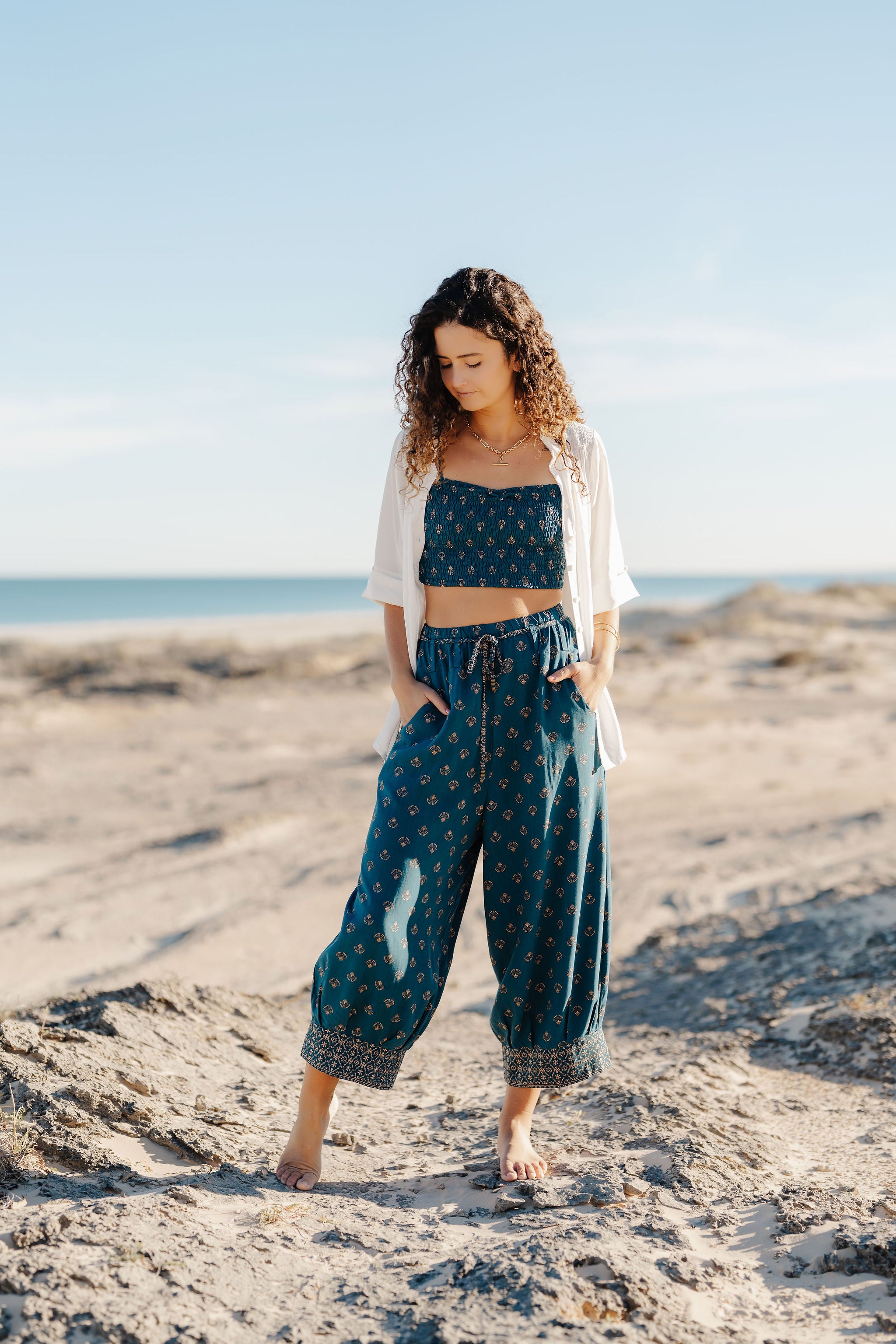 Vera Harem Pants - Baltic Shell