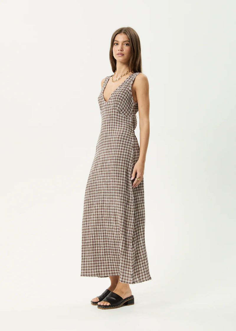 Base Maxi Dress - coffee check
