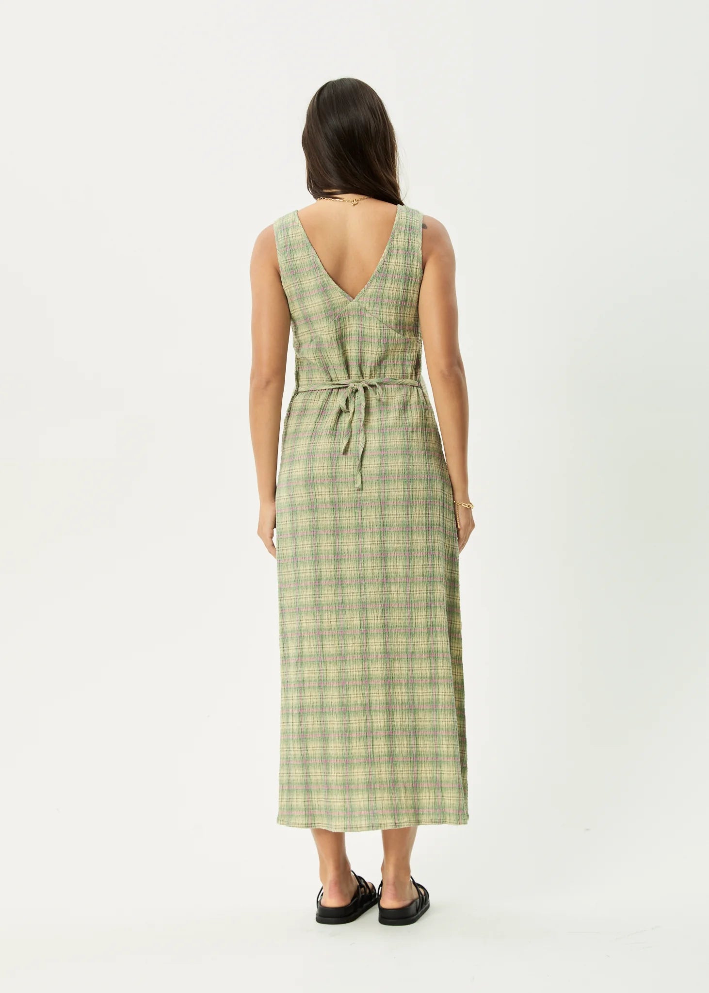 Base Maxi Dress - green check