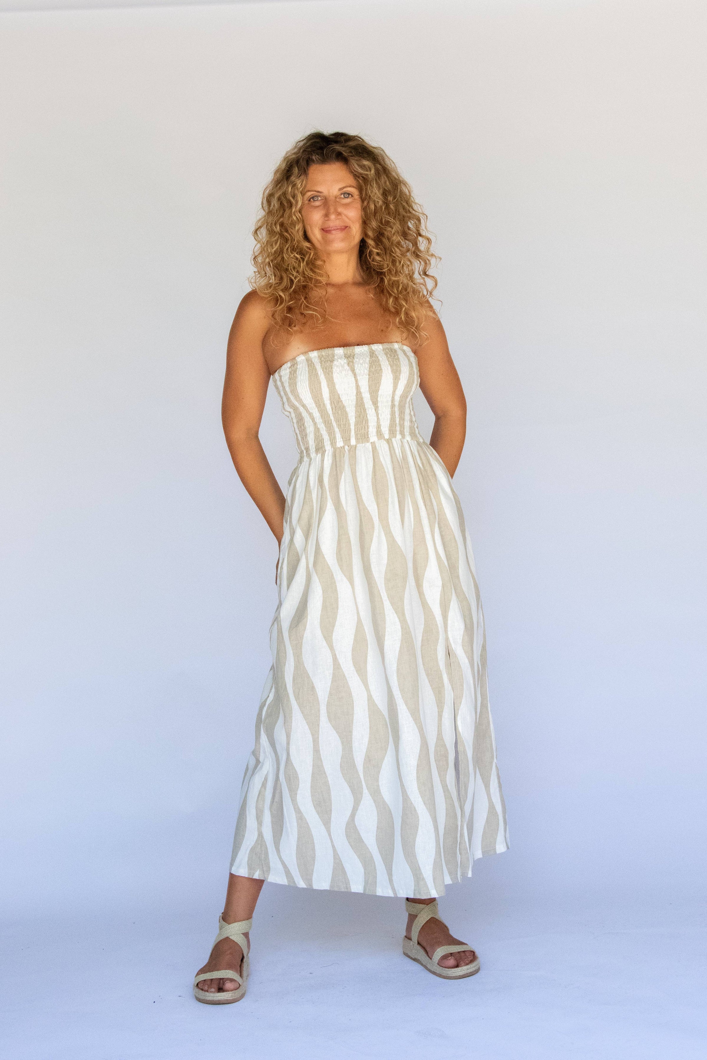 Mikoha Midi Dress - Island Stripe
