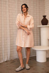 Linen Shift Dress - Blush