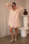 Linen Shift Dress - Blush