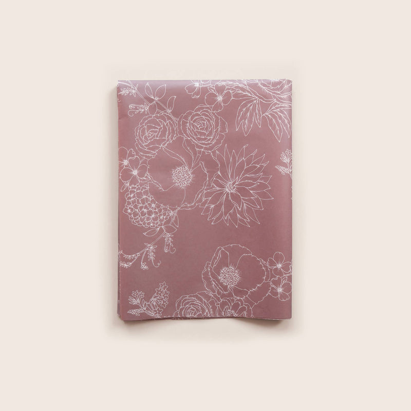 Tissue Paper - Peony in Dusty Mauve