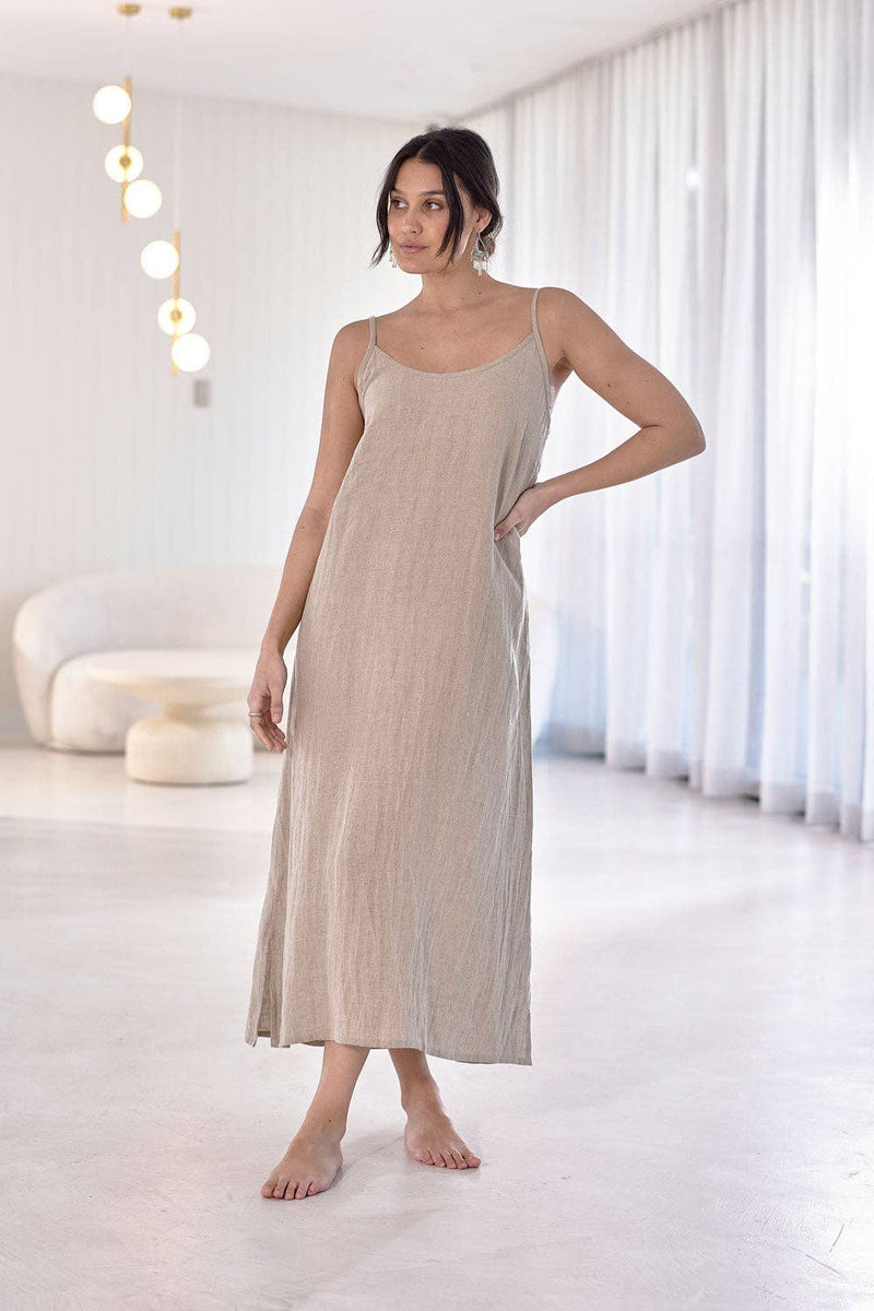 Fundamental Linen Midi - Natural