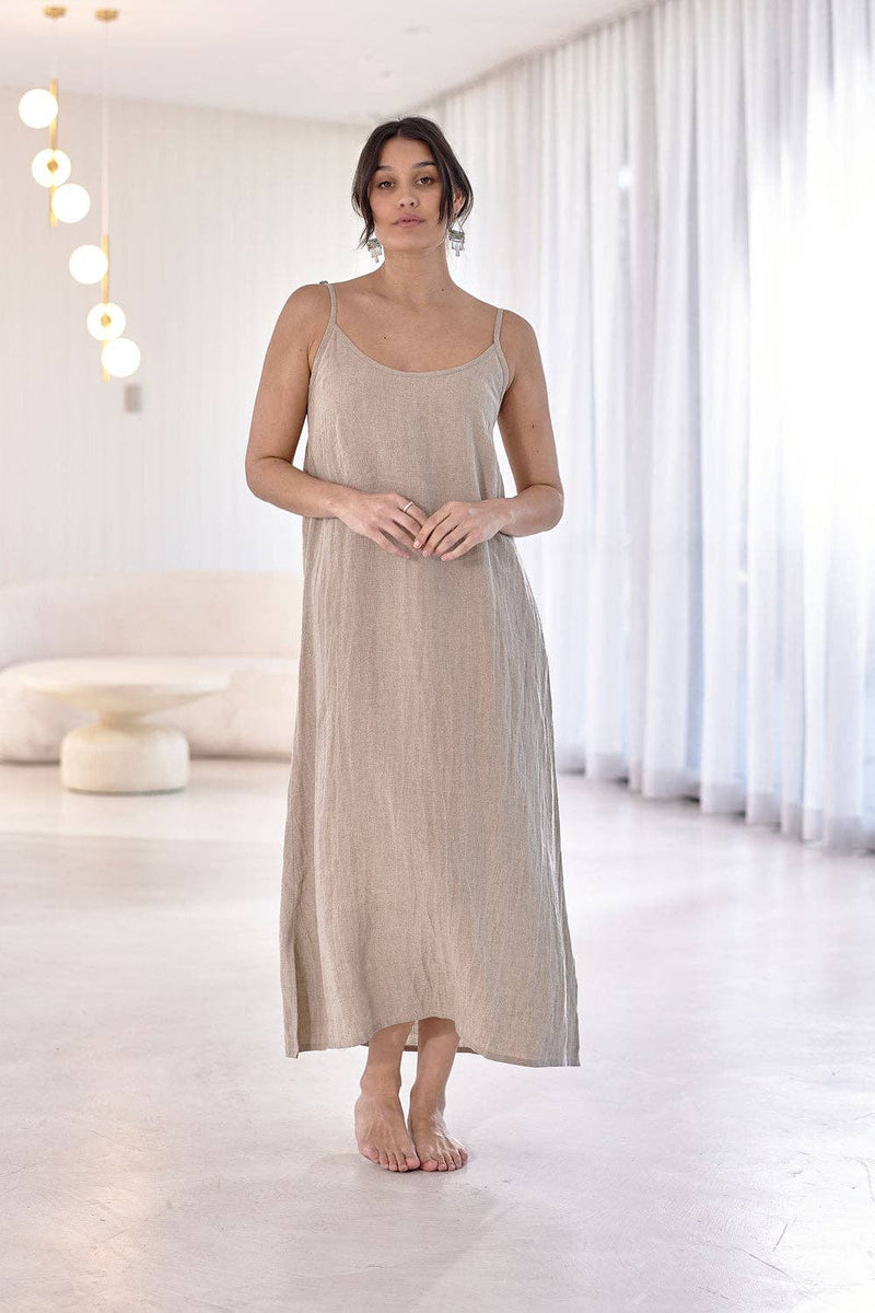 Fundamental Linen Midi - Natural