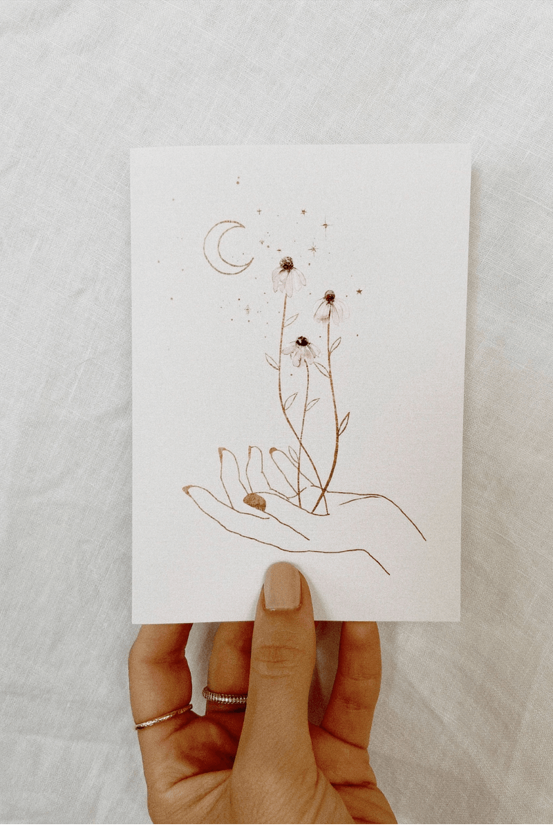 Card - moonflowers