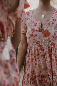 Ophelia Mini Tiered Dress - tea rose