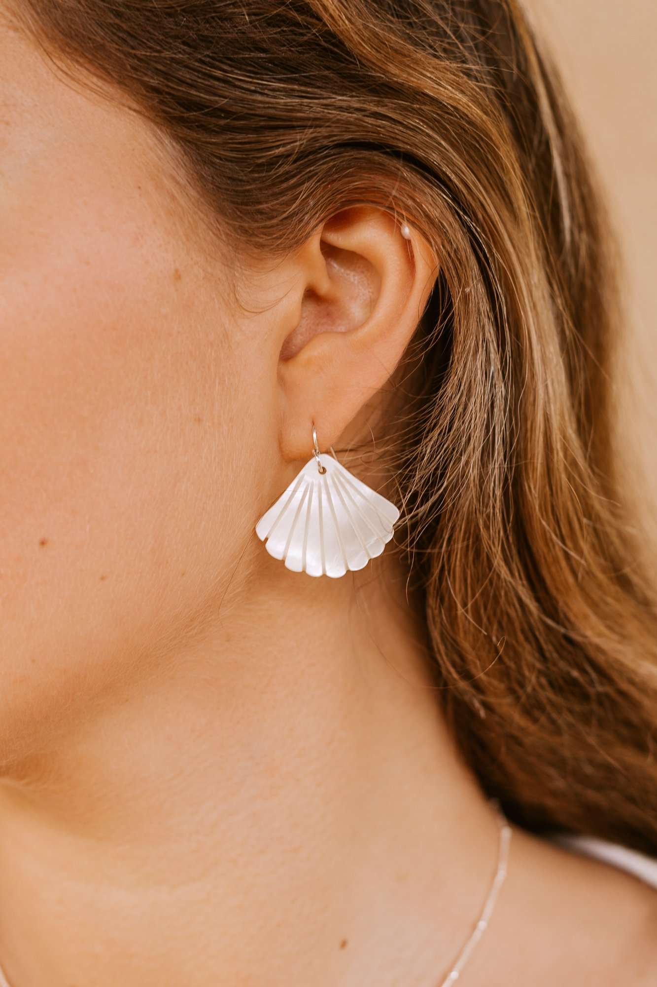 Traditional Pink Conch Shell Earrings