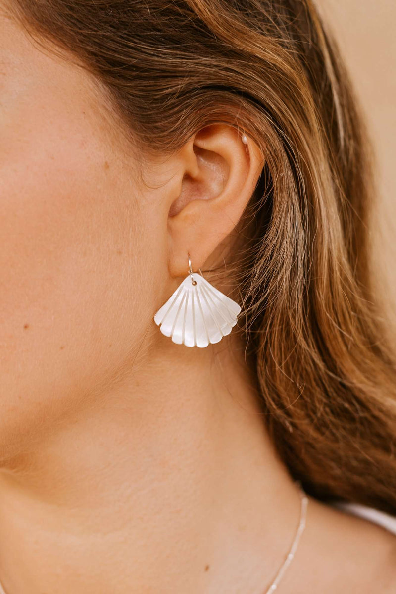 Pearl Shell Earrings - sterling silver