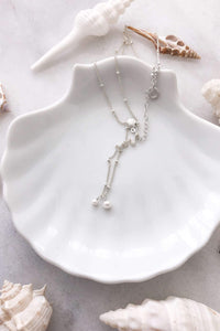 Two Pearl Satellite Necklace - sterling silver