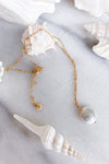 Round Pearl Satellite Necklace - gold fill